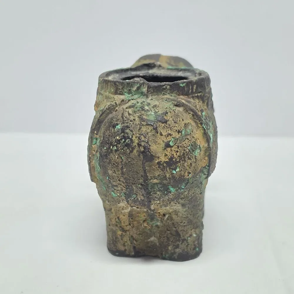 Antique Japan Bronze Gold Gilt Good Luck Elephant Incense Censer Patina NO LID!
